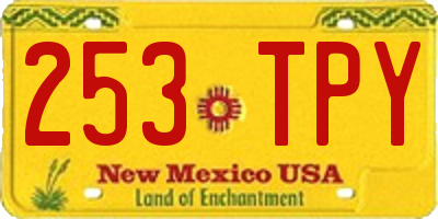 NM license plate 253TPY