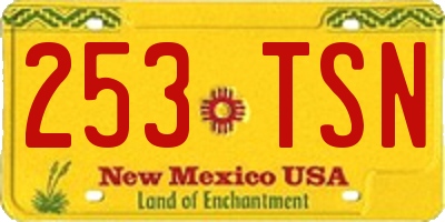 NM license plate 253TSN