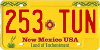 NM license plate 253TUN