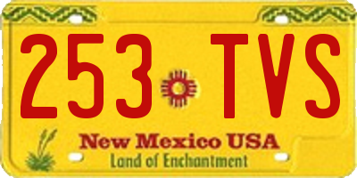 NM license plate 253TVS