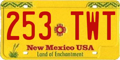 NM license plate 253TWT