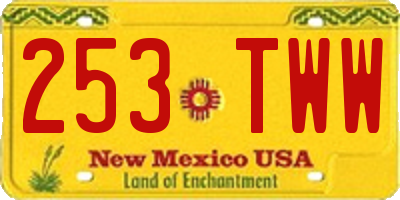 NM license plate 253TWW
