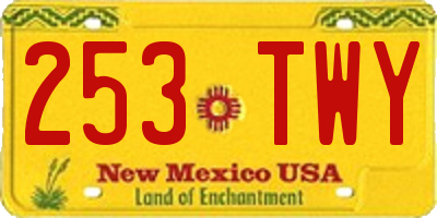 NM license plate 253TWY
