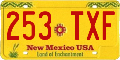 NM license plate 253TXF