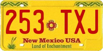 NM license plate 253TXJ