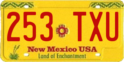 NM license plate 253TXU
