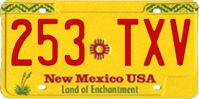 NM license plate 253TXV
