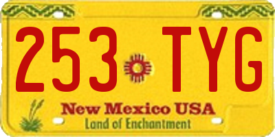 NM license plate 253TYG