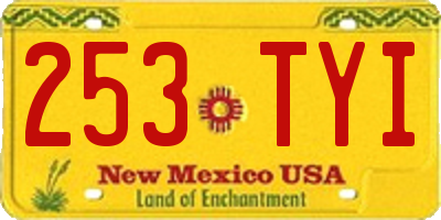 NM license plate 253TYI