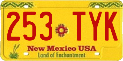 NM license plate 253TYK