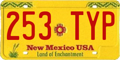 NM license plate 253TYP