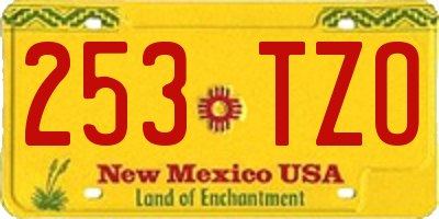 NM license plate 253TZO