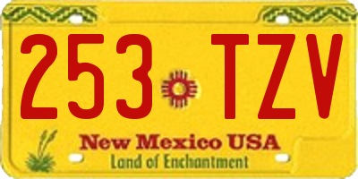 NM license plate 253TZV