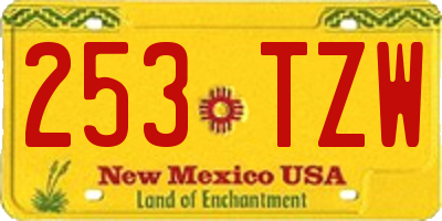 NM license plate 253TZW