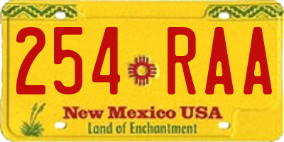 NM license plate 254RAA