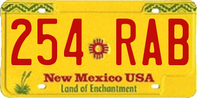 NM license plate 254RAB