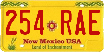 NM license plate 254RAE