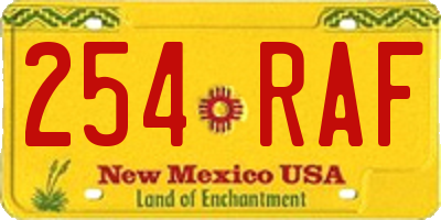 NM license plate 254RAF