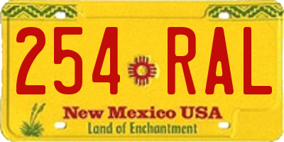 NM license plate 254RAL