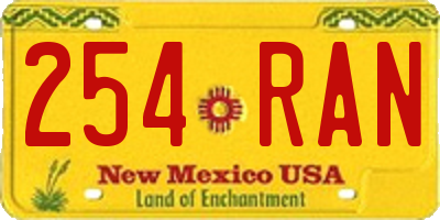 NM license plate 254RAN