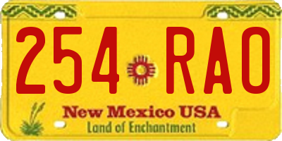 NM license plate 254RAO