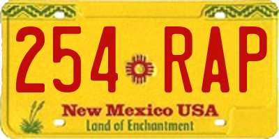 NM license plate 254RAP