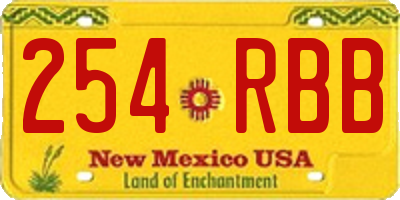 NM license plate 254RBB