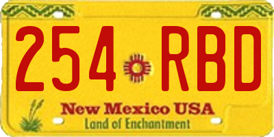 NM license plate 254RBD