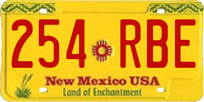 NM license plate 254RBE