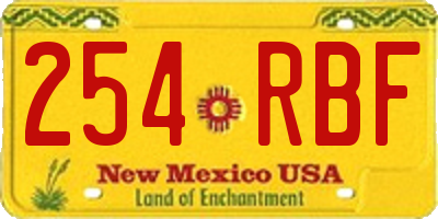NM license plate 254RBF