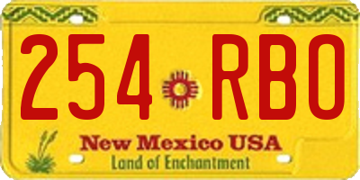 NM license plate 254RBO