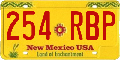 NM license plate 254RBP