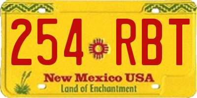 NM license plate 254RBT