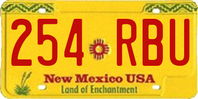 NM license plate 254RBU