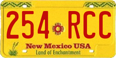 NM license plate 254RCC