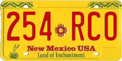 NM license plate 254RCO