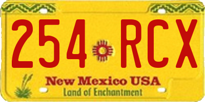 NM license plate 254RCX