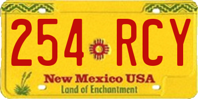 NM license plate 254RCY