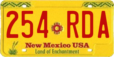 NM license plate 254RDA