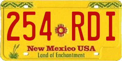 NM license plate 254RDI