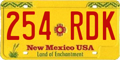 NM license plate 254RDK