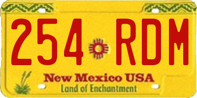 NM license plate 254RDM