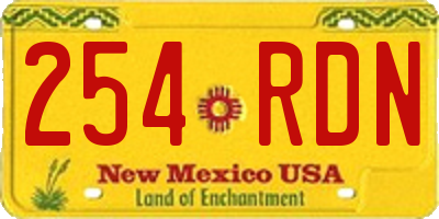 NM license plate 254RDN