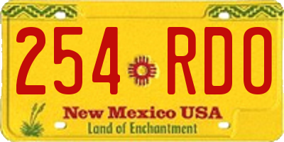 NM license plate 254RDO