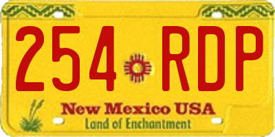 NM license plate 254RDP