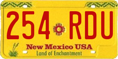 NM license plate 254RDU