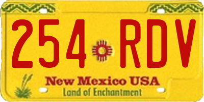 NM license plate 254RDV