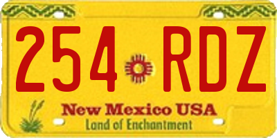 NM license plate 254RDZ