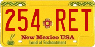 NM license plate 254RET