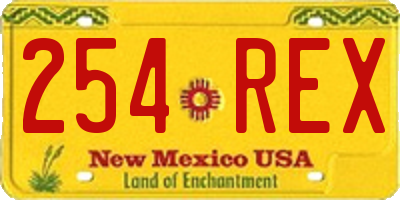 NM license plate 254REX